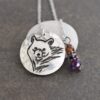 Black bear head necklace with amethyst (2) Black bear head necklace with amethyst (2)