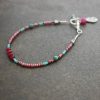 Feather seed bead ruby bracelet