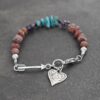 Heart & Arrow chunky muscovite ,turquoise bracelet Heart & Arrow chunky muscovite ,turquoise bracelet