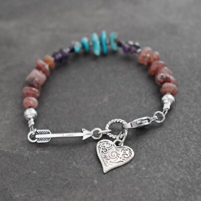 Heart & Arrow chunky muscovite ,turquoise bracelet Heart & Arrow chunky muscovite ,turquoise bracelet