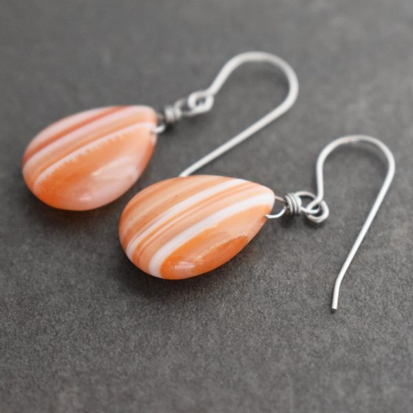 Stiped Carnelian Drops Earrings