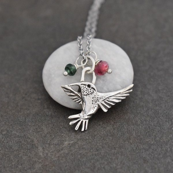 Silver hummingbird Necklace