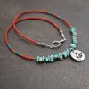 Southwest beaded wolf print necklace (3)