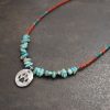 Southwest beaded wolf print necklace (6)