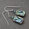 Turquoise, abalone shell earrings
