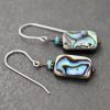 Turquoise, abalone shell earrings