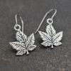 Silver maple leaf earrings