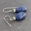 Chrysoprase & Lapis Oval Earrings