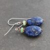 Chrysoprase & Lapis Oval Earrings