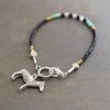 small black and white beads bracelet with zebra charm
