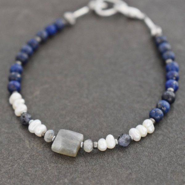 Lapis, Pearl Labradorite Bracelet