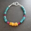 Turquoise, Ruby Agate, Amber Bracelet