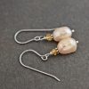 yellow sapphire and pearl earrings