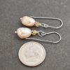 Yellow Sapphire and pearl earrings