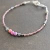 Ruby, Iolite seed bead bracelet