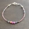 Ruby, Iolite seed bead bracelet