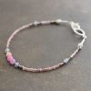Ruby, Iolite seed bead bracelet