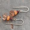 Orange and brown gemstone earrings