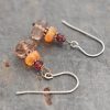 Garnet, carnelian, brown quartz earrings (3)