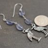 Heron and iolite earrings