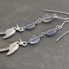 Long Heron and iolite earrings