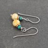 Turquoise & Yellow pearl earrings