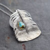 Silver lager Turkey Feather Pendant