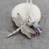 Dragonfly necklace with amethyst Dragonfly necklace with amethyst