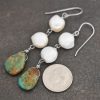 Pearl, Turquoise drop earrings