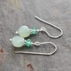 Green Onyx & Mint Chalcedony gemstone earrings