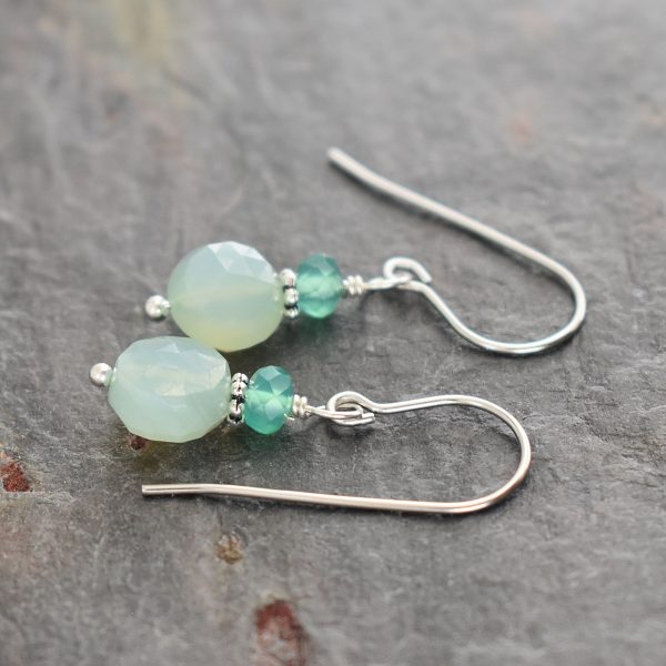 Green Onyx & Mint Chalcedony gemstone earrings