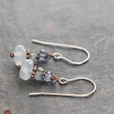 Iolite, Aquamarine, blue chalcedony earrings Iolite, Aquamarine, blue chalcedony earrings