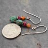 carnlian, ruby, turquoise nuggit earrings (1)