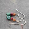 carnlian, ruby, turquoise nuggit earrings (3)