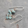 blue clunky gemstones with copper spacer earrings