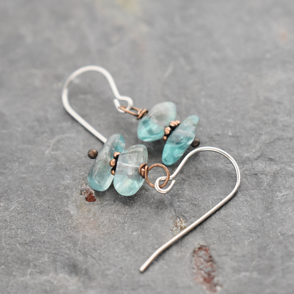 Sea Blue Apatite Earrings