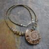 Labradorite Fossilized Ammonite Necklace Labradorite Fossilized Ammonite Necklace