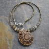 Labradorite Fossilized Ammonite Necklace Labradorite Fossilized Ammonite Necklace