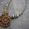 Labradorite Fossilized Ammonite Necklace Labradorite Fossilized Ammonite Necklace