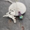 Jumping Hare with hematite, amethyst, turquoise Jumping Hare with hematite, amethyst, turquoise