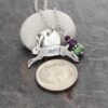 Jumping Hare with hematite, amethyst, turquoise Jumping Hare with hematite, amethyst, turquoise