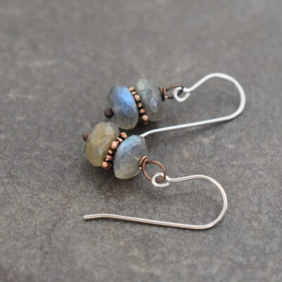 Labradorite stackt with copper spacer earrings (3)