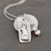 Cottontail Rabbit Necklace silver rabbit pendant with gemstone charm