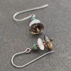 Turquoise, Moonstone, Smoky Quartz Earrings