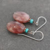 Turquoise and maroon gemstone earrings