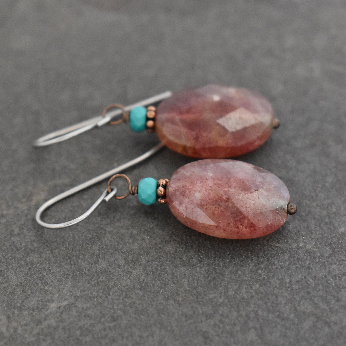 Turquoise & Muscovite earrings
