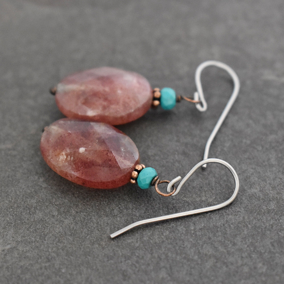 Turquoise & Muscovite earrings
