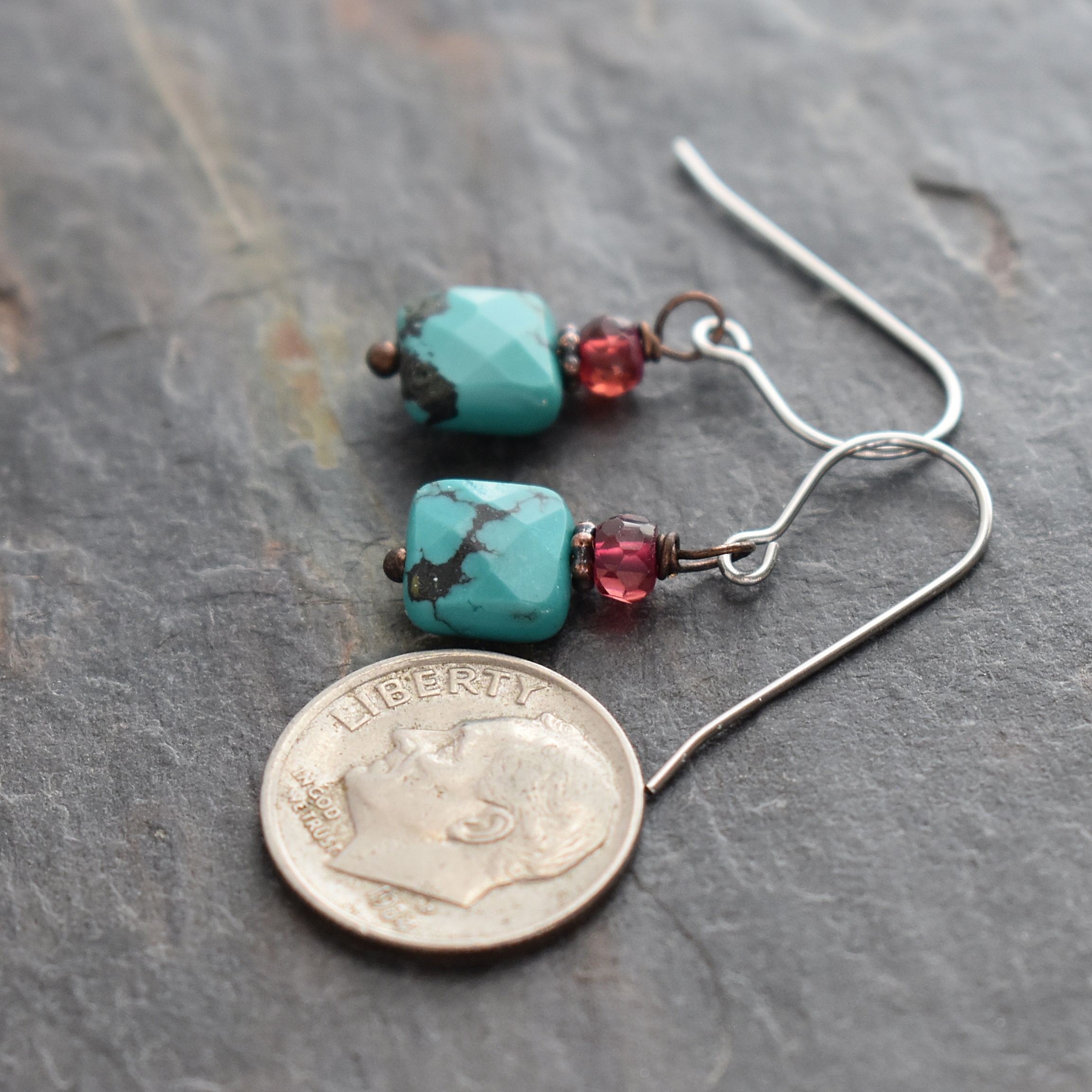 garnet & turquoise earrings (3)