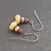 Ruby, peach moonstone & yellow opal Earrings