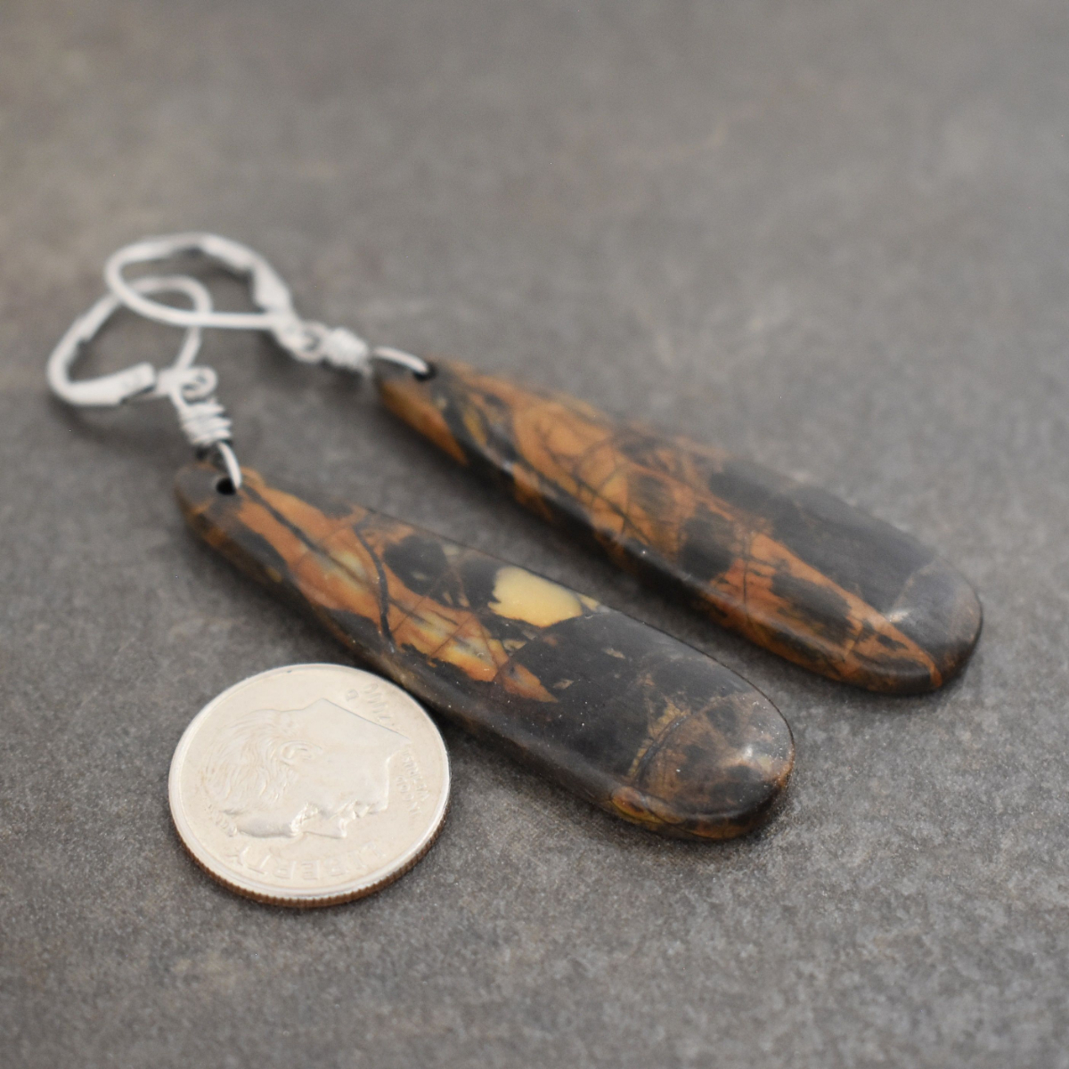 Brown Jasper drop earrings
